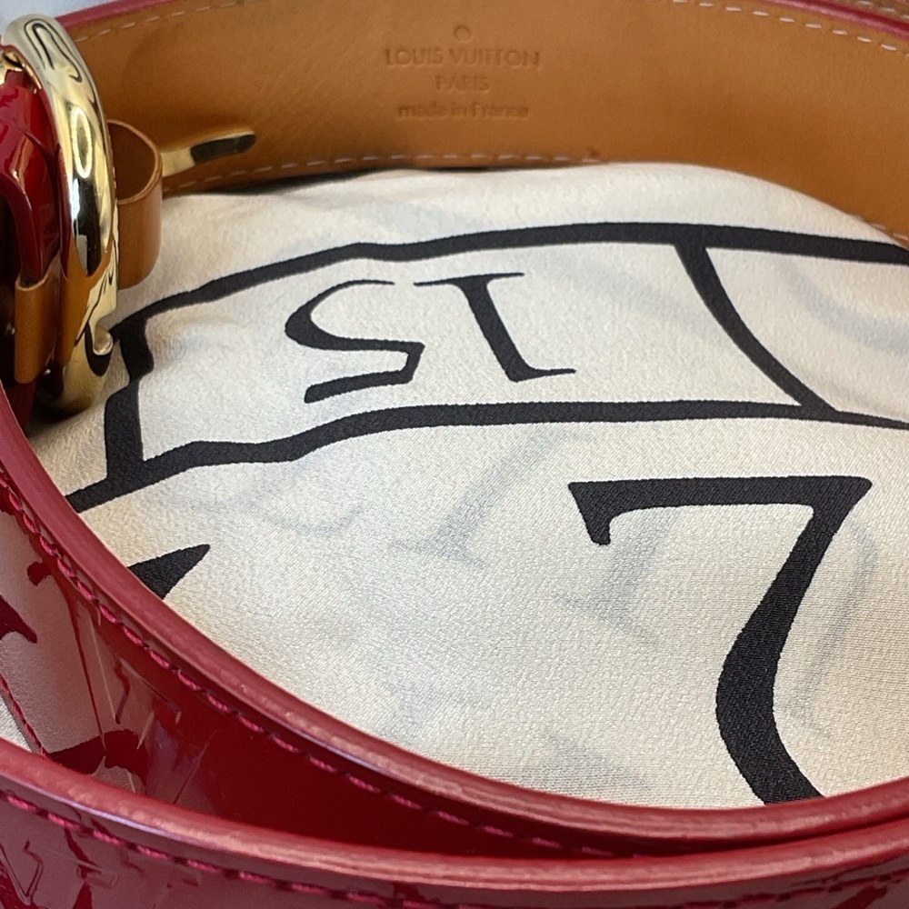 Louis Vuitton Red Monogram Vernis Belt - Picture 11 of 12